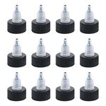 Black & Natural Twist Top Caps, Bottle Cap Size (24/410) Replacement Caps for Squeeze Bottles Angelus Paint Bottles, Dispensing Caps for Crafts, Art, Glue and More - 12 Pack