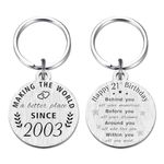 ABBNT 21st Birthday Gifts for Women Men, Born in 2003 Gifts, 21 Year Old Birthday Keychain, 2003 Birthday Decorations