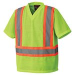 Pioneer Breathable High Visibility Work Safety T-Shirt, Polyester Mesh, Yellow/Green, S, V1050460-S