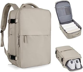 coofay Laptop Travel Backpack For Women Men Airline Approved Carry On Bags For Airplanes Underseat Luggage Backpack For Traveling On Airplane Personal Item Travel Bag For Airlines Light Brown
