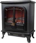 Warmlite WL46019 Wingham Log Effect Stove Fire with Realistic LED Flame Effect, Adjustable Thermostat, 2000W, Black