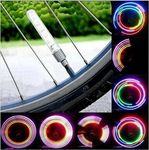 CYBERPLANET 2 x Bicycle Bike Light 5 LED Wheel Tire Valve Cap Spoke Neon Flash Lights Lamp