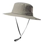 TOP-EX UPF 50 Wide Brim Sun Hat with Sunglasses Lock - Waterproof, Lightweight & Breathable - Men & Women's Summer Bucket Hat for Fishing, Hiking Packable & Windproof Outdoor Cap Light Grey M/L