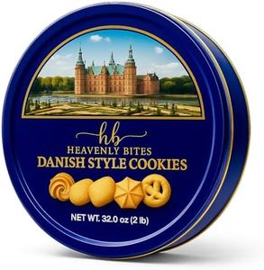 Heavenly Bites Danish Style Butter Cookies in Metal Tin 32 Oz (6 Pack)