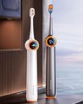 RANVOO [Vibrating & Flossing 2-in-1 Bubble Sonic Electric Toothbrush, 100% Plaque Removal, Whiter for Adult Protect Gum Orthodontic Teeth Cleaning Rechargeable Gift with 2 Soft Brush Heads White