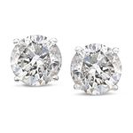 Amazon Collection 14k White Gold Diamond Round-Cut Stud Earrings (1/4cttw, J-K Color, I2-I3 Clarity)