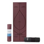 Fitness Mantra® TPE 6mm Body Alignment Lines Yoga Mat with Cover Bag for Gym Workout and Yoga Exercise for Men & Women Fitness| 1 Piece| 6mm| 24"x72"| Alignment Lines | Wine Color|