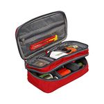 AHM Sewing Accessories Organizer with Removable partition pad, Sewing Supplies Organizer for Needles, Scissors, Measuring Tape, Thread and Other Sewing Tools (Red)