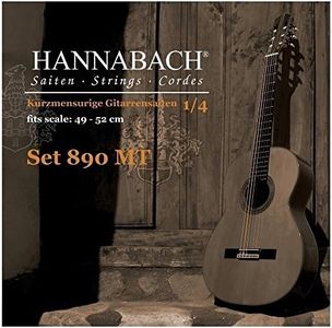 Hannabach Classical Guitar Strings Series 890 MT for 1/4 Children's Guitar Scale: 49-52 cm - Set with 2 G-strings - 890MT 1/4