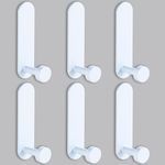 JS Stick on Hooks Sticky Towel Hooks Holder Self Adhesive Hangers Wall Mounted Over Door for Coat Hat Purse in Bathroom Shower Kitchen,White,6 Pack