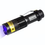 UV 365nm Light Wood's lamp DARKBEAM Blacklight Ultraviolet Flashlight LED Portable Mini Handheld Torch Detector for Dog Urine Pet Stains 370nm Anti-counterfeiting Identification, Resin Curing