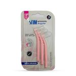 STIM Interdental Angular ISO 0-3's for Tight Gaps, Dentist Recommended, Easy Cleaning Between Teeth, Made in India (Pink,3 Brushes, Pack of 1)