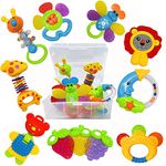 Infant Toys 0-3 Months Infant Rattles AIVIAI Baby Rattle Teether Toy Set with Storage Box Musical rattles for Newborn Girl Boy 5 6 8 9 12 Month (11pcs)