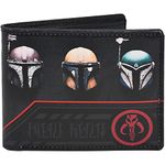 Concept One Star Wars The Mandalorian Wallet, Slim Bifold Wallet with Decorative Tin Case, Black and Red, Black, Red, Star Wars The Mandalorian Wallet, Slim Bifold Wallet with Decorative Tin Case