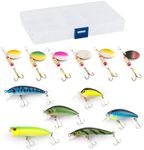 Dr.Fish Fishing Lures Spinnerbait Set, 12pcs Fishing Spinners Kit with Tackle Box Included Fishing Spinners Indiana Blade Topwater Lure for Trout Bass Freshwater Fishing