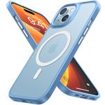 TORRAS for iPhone 15 Case with MagSafe Beyond 12FT Military Shockproof, 15W Fast & Safe Charging, Matte Translucent Magnetic Protective Cases Anti-Fingerprint Slim Thin iPhone 15 Cover Armor Blue
