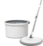 KEEKOS 360° Spin Mop and Bucket Flat with Microfiber Replacement Parts and Extendable Handle, Microfiber Spin Mop Household Supplies & Cleaning|Carpet & Floor Sweepers|Carpet & Floor Sweepers (Cream)