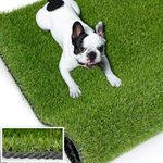 SUWUYUE Artificial Grass Turf,122 x 305cm, 20mm High Fake Synthetic Realistic Grass Rug Soft Astroturf Mat for Outdoor, Party, Wedding, Drainage Holes Faux Grass Carpet for Pets