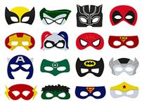 Playcrate Kids Superhero Masks 16 different Hero Super Costume Masks - Party Bag fillers Boys & Girls