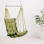 Swingzy Make in India, Soft Leather Velvet Hanging Swing Chair, Jhula for Adults, Swing for Indoor/Outdoor, Home, Balcony & Garden, 200 Kgs Weight Capacity (Green, Free Hanging Accessories)(Cotton)