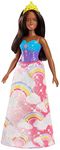 Barbie Dreamtopia Rainbow Cove Princess, curvy doll, long hair, colourful dresses, gifts for children aged 3+ FJC98