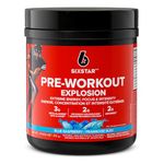 Six Star Pre Workout, Six Star Preworkout Explosion, Pre Workout Powder for Men and Women with Creatine Monohydrate and Beta Alanine for Energy, Focus and Intensity, Energy Powder, Blue Raspberry, 212g (30 Servings), Package May Vary