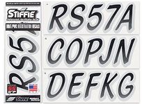 Whipline Black/Silver SUPER STICKY 3" Alpha Numeric Registration Identification Numbers Stickers Decals for Sea-Doo SPARK, Inflatable Boats, RIBs, Hypalon/PVC, PWC and Boats.