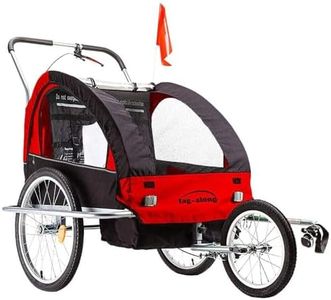 Tag-Along Kids Bike Trailer Child Bicycle Pram Stroller, Red
