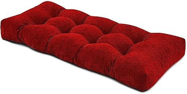 LEgdor Bench Cushion, Patio Furniture Cushions, Indoor/Outdoor Anti-Slip Tufted Swing Seat Cushion, Bench Cushion for Multi-Scene Use,Red,120cm*50cm