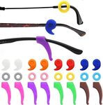 Benvo 12 Pairs Eyeglasses Retainers Silicone Glasses Temple Holders Anti-slip Protectors Comfort Eyewear Spectacle Stay Put Glasses Stoppers Ear Grip Hooks(3 Variety Designs in Multi-color))