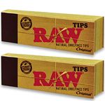 Original RAW Paper Filter Tips Cards ROACHES UNREFINED & UNBLEACHED No Chlorine Or Chemical, Natural RIZLA Rolling ECO Smoking Cigarette Filling Tobacco UK FREE P&P (2 x RAW TIPS (100 x CARDS))