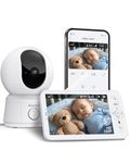 ARENTI 5'' 1080P Wi-fi Baby Monitor with Camera and App,Night Vision,720P Display,Remote Pan Tilt,HD Camera,Auto Tracking,300m Long Range,Temperature Sensor,Cry&Motion Detection,2 Way Audio