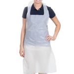 Osler & Walsh Premium Disposable Aprons for Women & Men (White, 100 Pack), 686mm x 1170mm Polyethylene Aprons for Adults, 16 Microns Flat Packed Bulk Aprons (NHS size and spec)