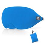 Mavogel Cotton Sleep Mask - Breathable Light Blocking Sleep Eye Mask, Soft Comfortable Night Sleeping Mask for Men Women, Eye Cover for Travel/Shift Work/Nap, Includes Travel Pouch (Cobalt Blue)