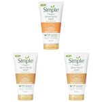 Simple Protect 'N' Glow Express Glow Clay Polish Cleanser leaves skin naturally glowing for expert facial skin care 150 ml (Pack of 3)