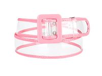 Allegra K Womens Clear Waist Belt Plus Size Skinny Belts for Jeans Dresses Pink 60-85cm/23.62-33.46"