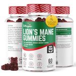 Lion's Mane Gummies - 2000mg Lions Mane Gummies for Adults - Mixed Berry Flavour supplement - 60 Day Gummies (2 Month’s Supply)