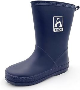 Amoji Kid's Rain Boots Boy's Rubber Garden Boots Girl's Garden Boots Waterproof Shoes JT6513 Navy 1-1.5 Big Kid