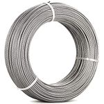 Senmit 1/8 Stainless Steel Aircraft Wire Rope for Deck Cable Railing Kit,7x7 200Feet T316 Marin Grade