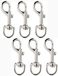 Dog Leash Clasp, PENTA ANGEL 6PCS Heavy Duty Metal Swivel Snap Hooks Clips Pet Leashes Key Chain with Spring Buckle for Linking Pet Collar (Silver)