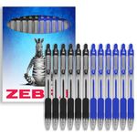 Zebra Pen Z-Grip Retractable Ballpoint Pen - Black & Blue Ink - Pack of 12 in Zebra Branded Packaging