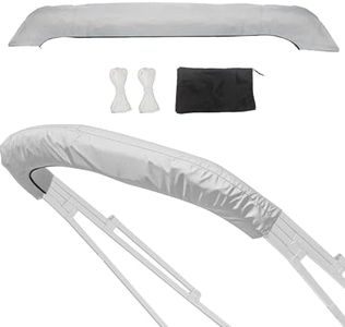 600D Oversize Replacement Bimini Top Canvas Storage Boot, 4 Bow Storage Boat Replacement Cover Waterproof with 2 Ropes Fit Up to 103" Wide, Grey
