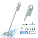 Newbealer Steam Mop & Detachable Handheld Steam Cleaner, 1200W Powerful Floor Steamer, 3 Adjustable Levels for Carpet Laminate Hardwood Grout, with Carpet Glider, 7 Multi-purpose Accessories & 2 Pads