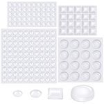 SEPGLITTER 4 Sizes Cupboard Door Stoppers, Transparent Silicone Pads, Adhesive Bumper Pads Clear Rubber Feet for Cabinet Doors, Drawers, Glass Tops, Cupboard, Picture Frames, Cutting Boards(206Pcs)