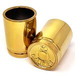 Chug Buddy - Straight Shooter .50 Caliber Shot Glasses – Shaped Like .50 Cal Bullet Casings - Set of 2 Cool Shot Glasses – Premium Ceramic Funny Shot Glasses – Each Glass Holds 2 Ounces