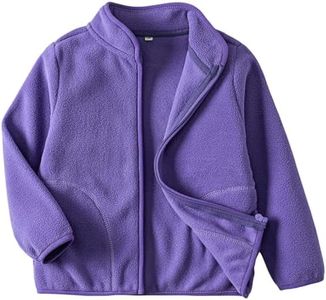 EIGIOO Toddler Fleece Jacket Kids Lightweight Outerwear Boys Girls Long Sleeve Fall Spring Coat 2-12 Years