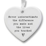 Inspirational Ceramic Heart Keepsake | Positive Quote | Thinking Of You Gift | Tough Times Support | Thank You Present | Retirement Gift