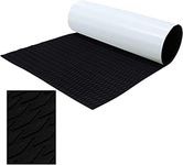 Surfboard Traction Pad Deck Grip Mat with Adhesive, Black Non-Slip Trimmable EVA Foam Mat Self Adhesive Boat Flooring Kayak Decking Sheet RV Carpet (47.2"x11.8")