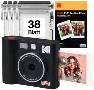 KODAK Mini Shot 3 ERA 4PASS 2-in-1 Sofortbildkamera und Fotodrucker (7,6x7,6cm) Sofortbildkamera + 8 Blatt im Lieferumfang enthalten + 30-Blatt-Patrone, Schwarz