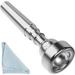 Silver Trumpet Mouthpiece 3C Trumpet Mouthpiece with Box Cleaning Cloth Compatible with Yamaha Bach Conn King Musical Instruments for Beginners and Professional Players （3C silver）